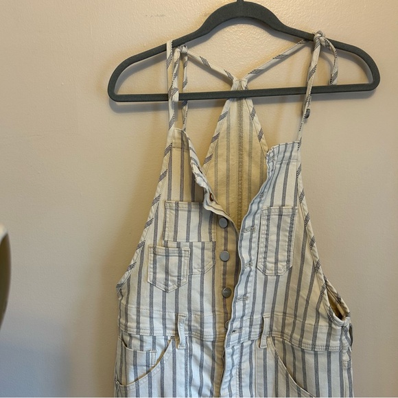 Pilcro Railroad Stripe Overalls - Picture 2 of 11
